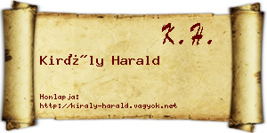 Király Harald névjegykártya
