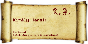Király Harald névjegykártya